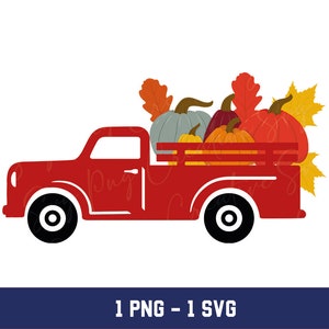 Fall Truck with Pumpkins SVG PNG: Autumn Thanksgiving Clipart (Digital Download)