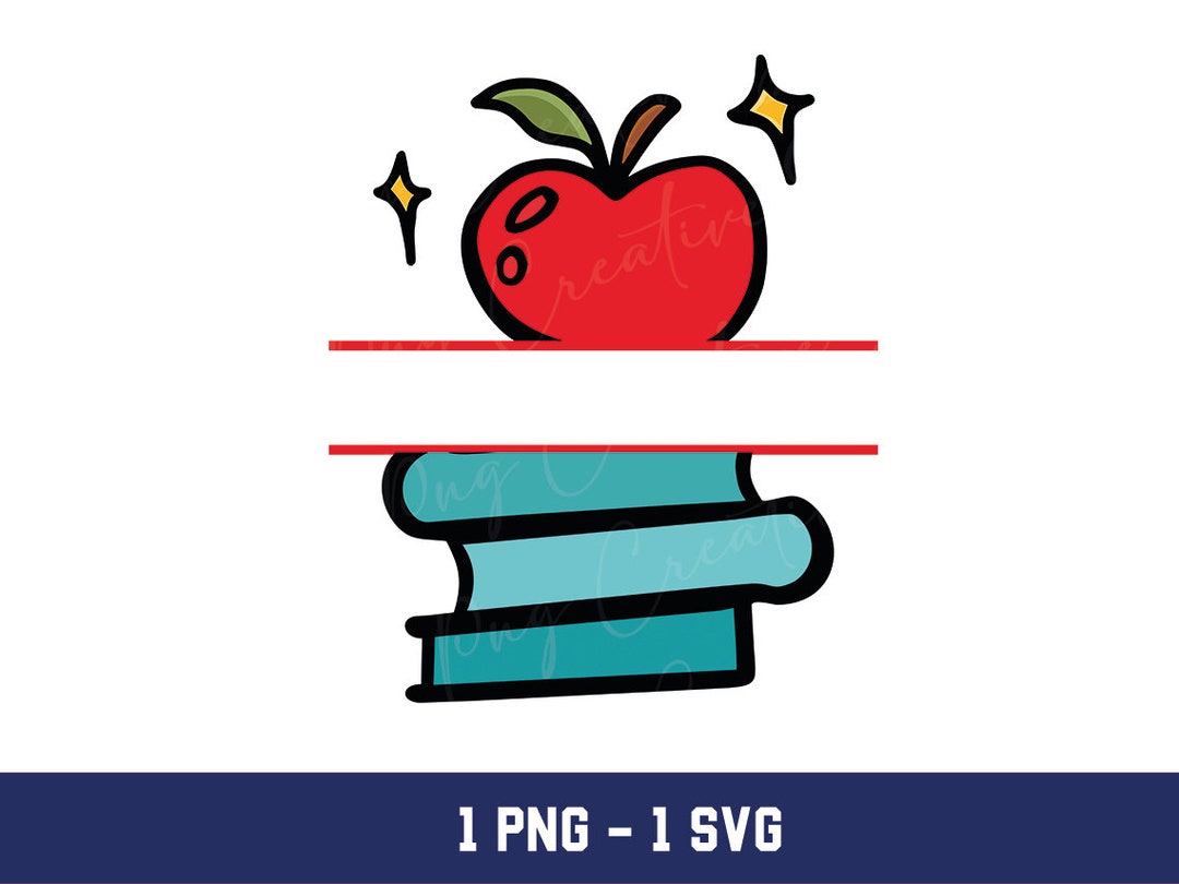 Apple Book Split Monogram: PNG SVG (digital Download) - Etsy