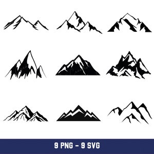 Mountain SVG Bundle, Mountain Silhouette SVG,  Hills Svg | Mountain png
