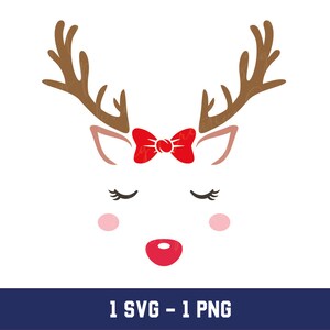 Girl Reindeer Face SVG: Christmas Graphic (PNG, SVG)