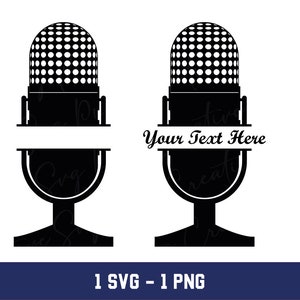 Split Microphone Name Frame SVG PNG: Youtuber Design (Digital Download)