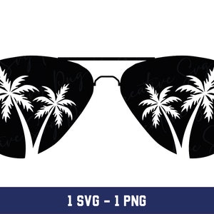 Palm Tree Sunglasses Svg, Palm Tree Sunglasses Png, Beach Sunglasses
