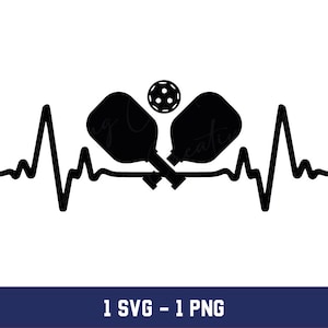 Pickleball heart Svg, Pickleball heart Png