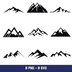 Mountain SVG Bundle, Mountain Silhouette SVG,  Hills Svg | Mountain png