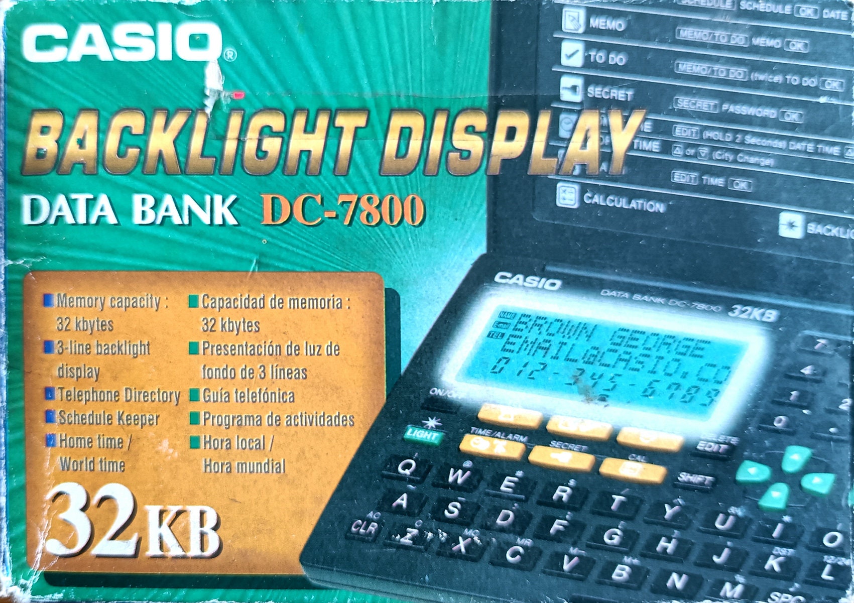 Casio Data Bank Model DC-7800 Electronic Handheld Organizer -  Israel