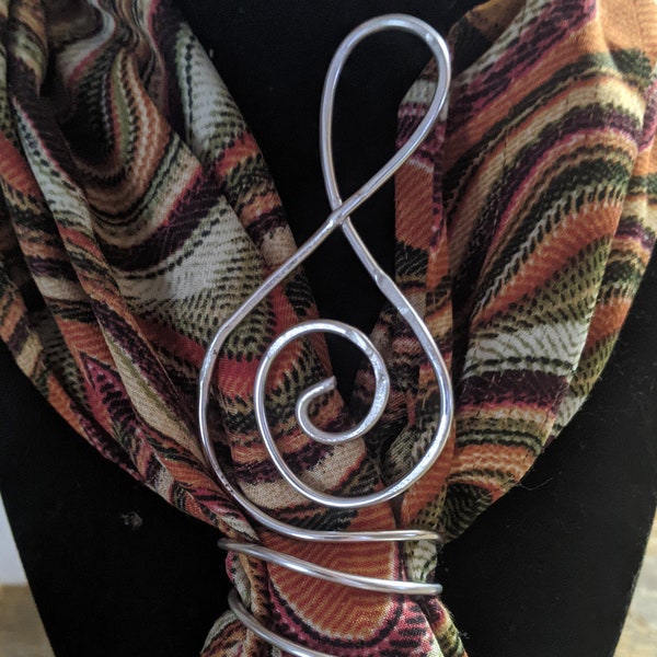 Treble Clef Scarf Ring for Music Teacher Music Student Singer Piano Player Musician Great gift under 15 dollars.  Mothers Day gift