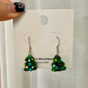 Christmas Earrings, Cute Earrings, Hook and Clip on Earrings Available, Holiday Earrings, Christmas Gift, Gift for Her