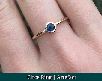 Blue Sapphire Ring in 9ct Solid Gold - Perfect September Birthstone Gift for Mother or Daughter. Natural gemstone, in a stackable ring.