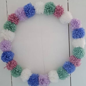 Pastel Pom Pom Wreath