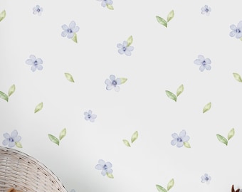 blue ditsy wallpaper