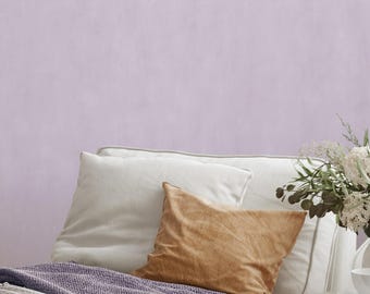 Purple Plaster Look Wallpaper - Minimalist Textured Japandi Style Peel and Stick Wall Mural S152