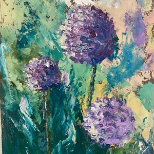 Flor, pintura original, óleo, cartón, cuchillo de paleta, impasto, 8x10'