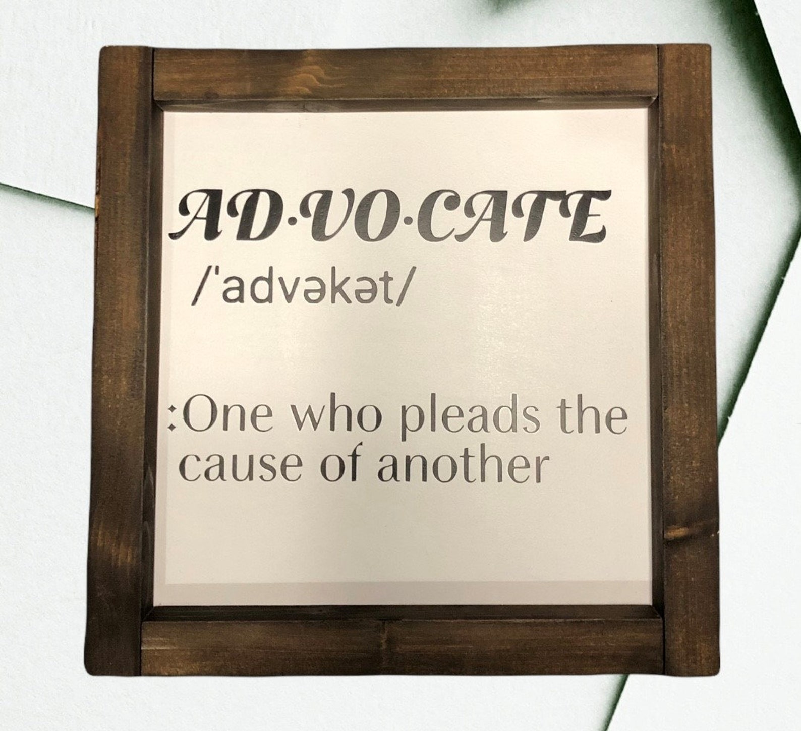 Advocate Definition Wooden Sign Etsy