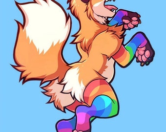 Fox Sock Sticker