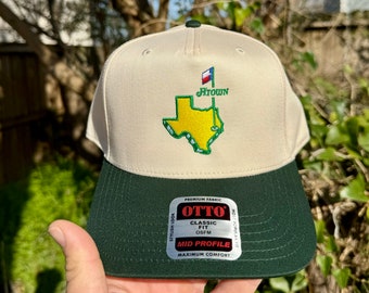 Czapka golfowa H Town – kremowa w stylu vintage