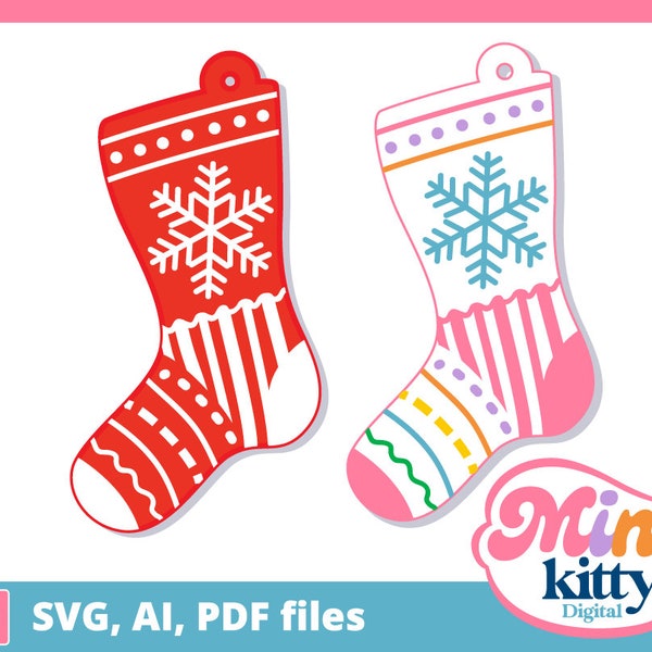Christmas Stockings Earrings File - DIGITAL DOWNLOAD, svg, pdf, ai