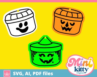 Halloween Trick or Treat Buckets Cut File - DIGITAL DOWNLOAD, svg, pdf, ai