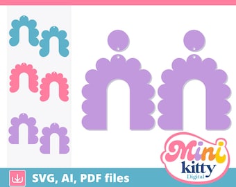 Arches Set Earrings File Funky - DIGITAL DOWNLOAD, svg, pdf, ai