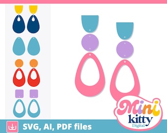 Teardrop Shapes Hoops Variety - DIGITAL DOWNLOAD, svg, pdf, ai