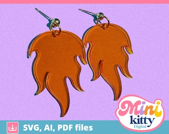 Flames Earrings File - DIGITAL DOWNLOAD