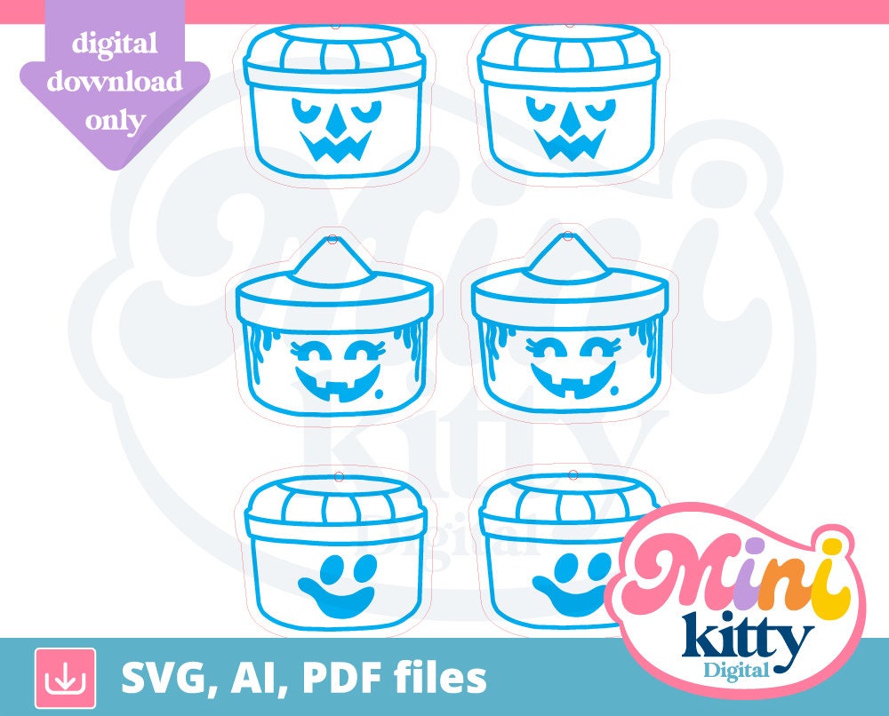 Halloween Trick or Treat Buckets Cut File DIGITAL DOWNLOAD - Etsy