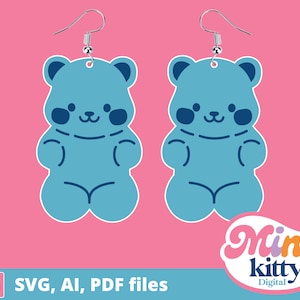 Candy Gummy Bears Ohrringe Datei - DIGITAL DOWNLOAD - Cut File, svg pdf