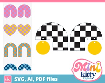 Checkered Earrings File - DIGITAL DOWNLOAD - 5 Pairs