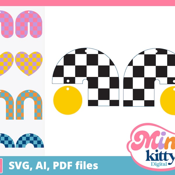 Checkered Earrings File - DIGITAL DOWNLOAD - 5 Pairs