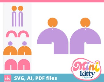 Arches Set Earrings File - DIGITAL DOWNLOAD, svg, pdf, ai