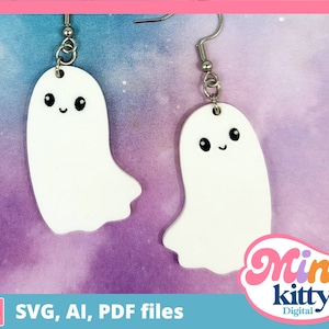 Halloween Cute Ghost Earring Cut Files - DIGITAL DOWNLOAD