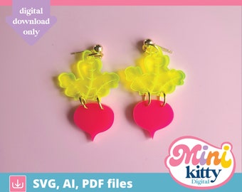 Radish Earrings File - DIGITAL DOWNLOAD - Cut File, svg pdf