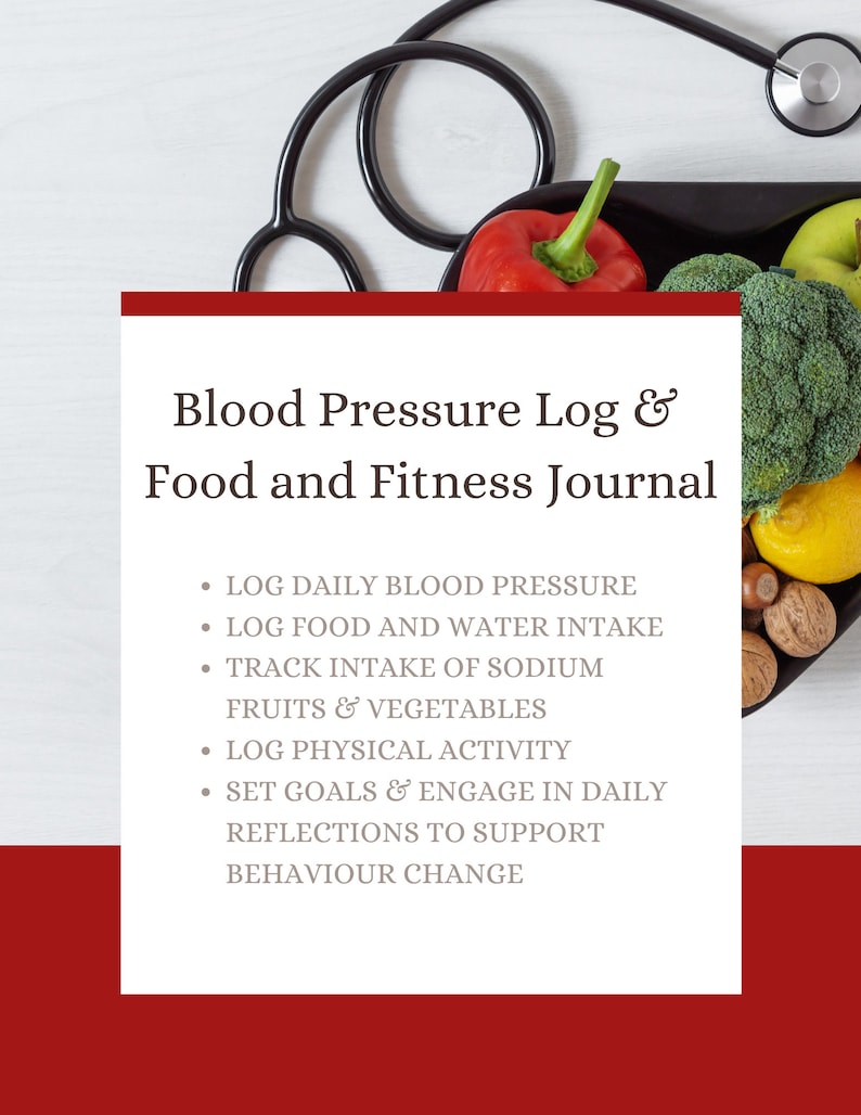 Blood Pressure Journal Bundle Printable PDF by Mandy Megan RD Track BP