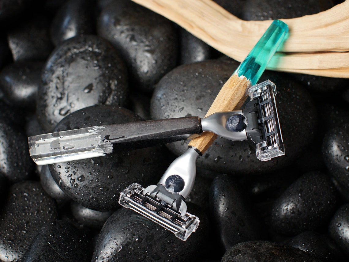 Personalized Wood Resin Razor Shaving Accessories Razor With - Etsy