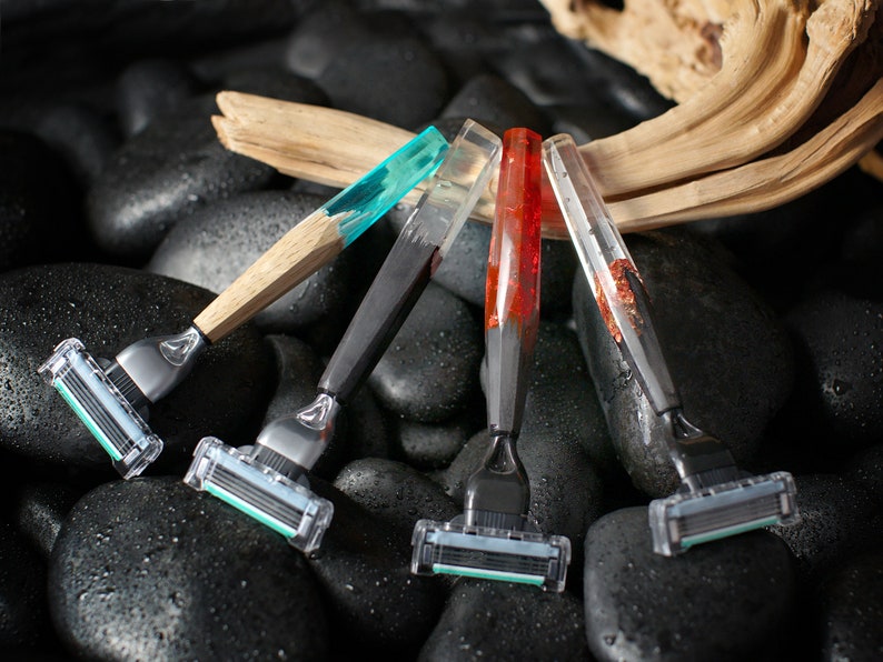 Personalized Wood Resin Razor Shaving Accessories Razor With - Etsy