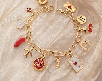 Custom Charm Bracelet/Necklace Build Your Own Jewelry, Personalized Pendant, Christmas Gift for Her, Multi Charm Bracelet Christmas Gift