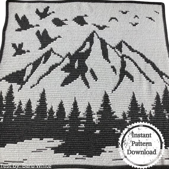 Mountain Whispers, Mosaic Crochet, Nature Crochet Pattern