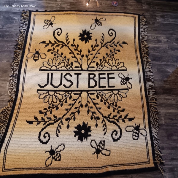 Just Bee, Bee Pattern Crochet, Mosaic Overlay Crochet, Crochet Bee Pattern, Inspirational Crochet Pattern
