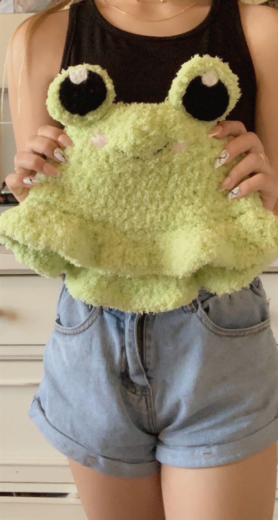 Fuzzy Crochet Froggy Bucket Hat Etsy