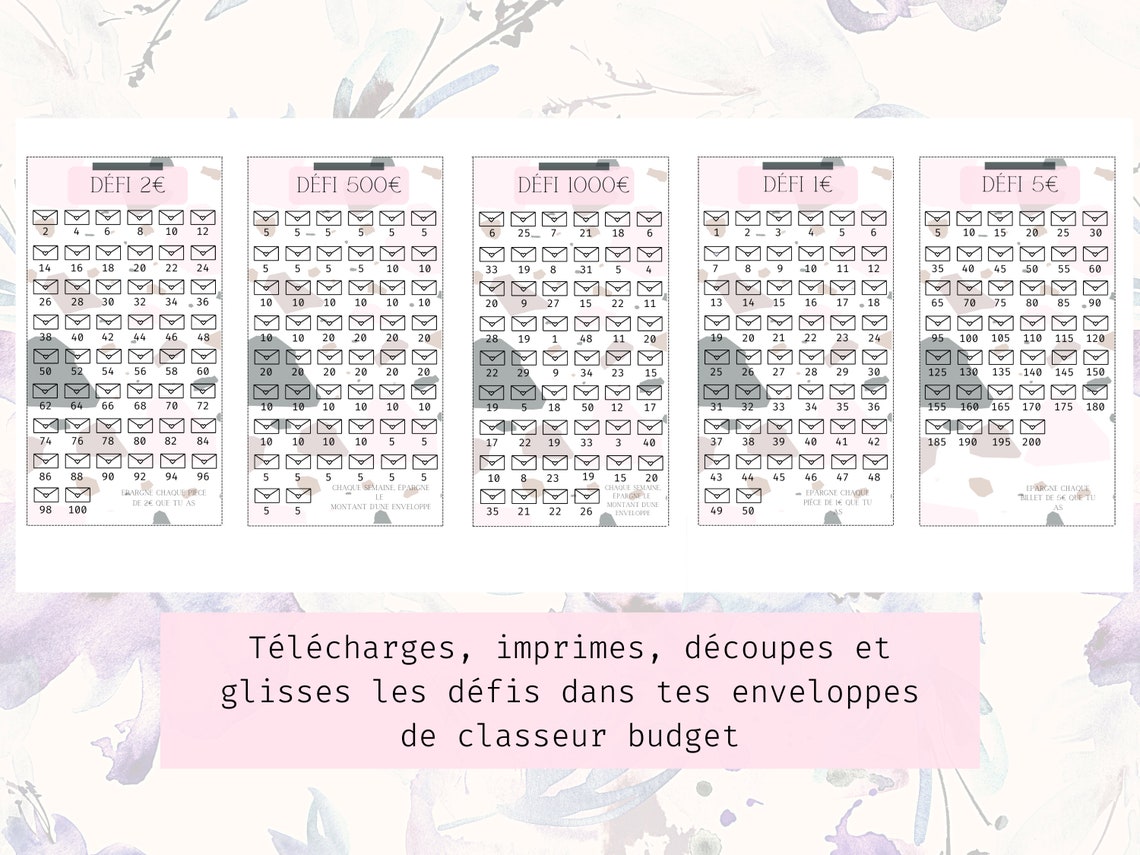 Carte Budgétaire Mensuelle A6 - 24 Feuilles Pour Classeur Finance