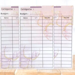 Lot de tracker budget pour enveloppes, classeur budget A6