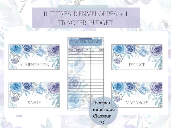 11 Categories Budget Envelopes to Print 1 Budget Tracker, A6 Budget Binder,  Watercolor Flower 