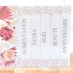 12 Red Flowers-enveloptitels voor gepersonaliseerde budgetbinder, A6-budgettracker