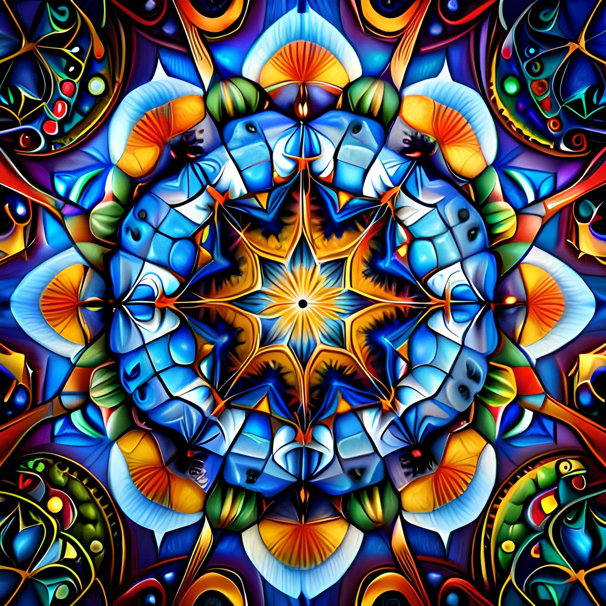 Harmonious Kaleidoscope Under a Shimmering Tree - Digital Download