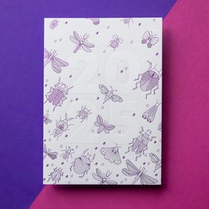 Hochwertige Letterpress Postkarte Falter 2025