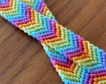 criss-cross rainbow double chevron friendship bracelet
