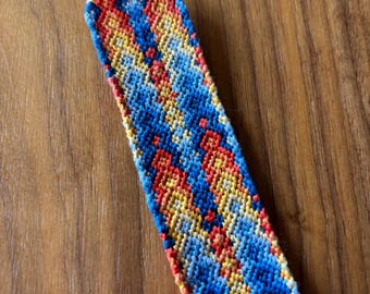 orange blue gradient double upside-down arrowhead friendship bracelet