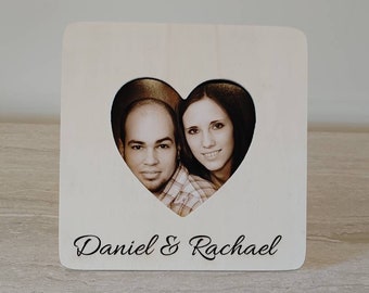 Personalized Heart Shaped  Engraved picture frame, couples custom picture frame. Gift For Family, Wedding Frame, Newlywed Gift