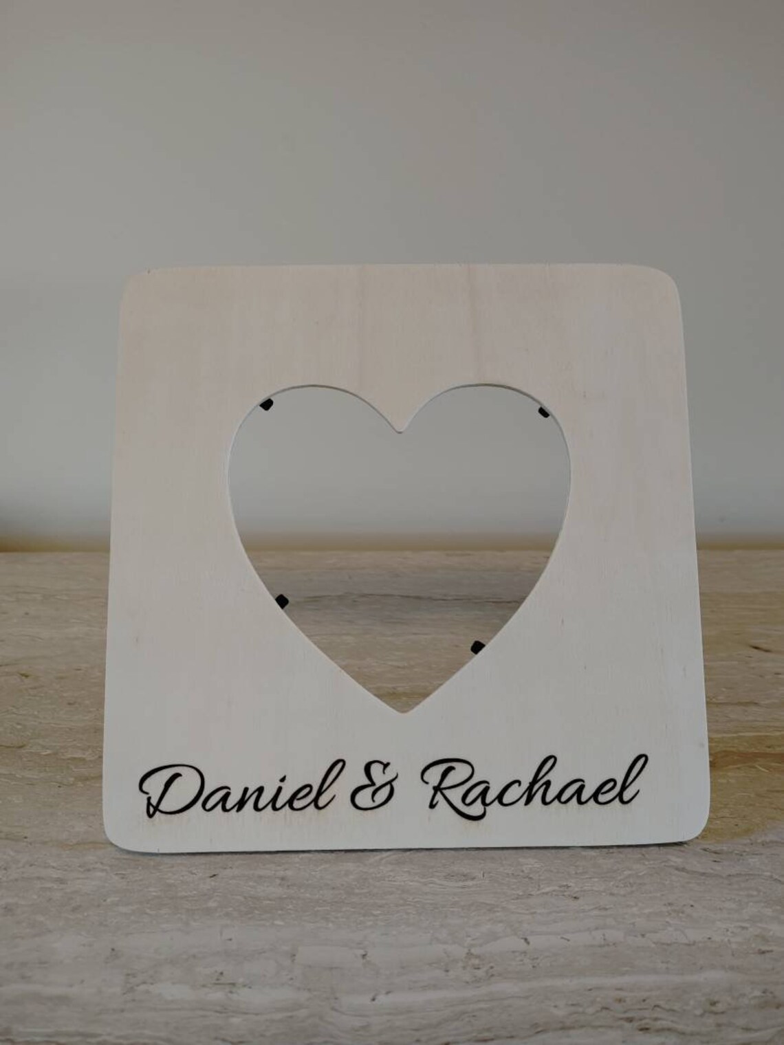 Personalized Heart Shaped Engraved Picture Frame Couples Etsy