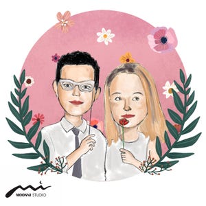 Retrato familiar personalizado: retrato familiar ilustrado, retrato de pareja, arte personalizado, regalo personalizado, regalo del Día de la Madre, descarga digital