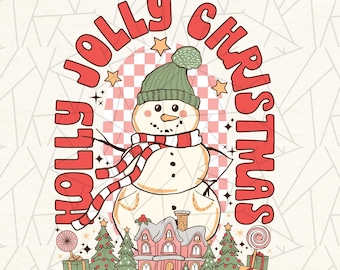 Holly jolly Christmas png - Holly jolly png - Christmas design sublimation - Christmas shirt png - Retro Christmas png - Jolly vibes png